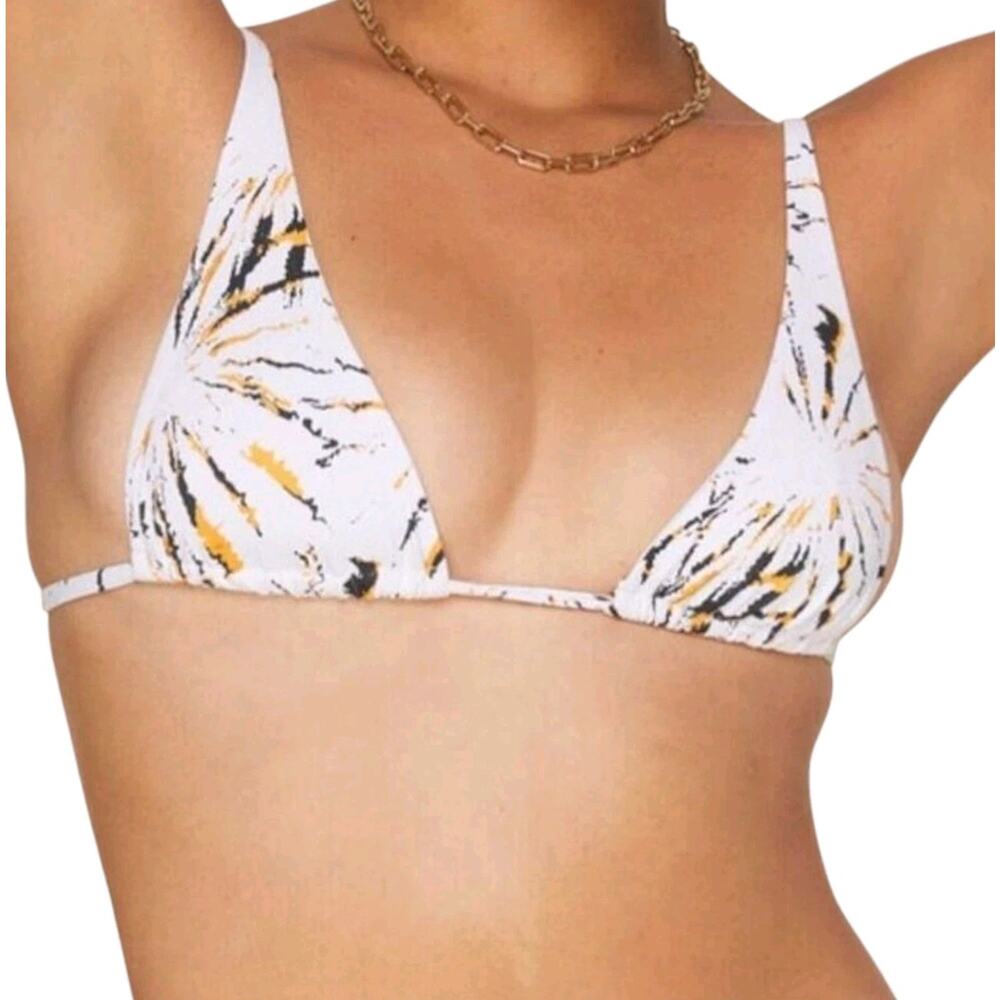 ANDIE x DEMI MOORE Swim Women's M The Tropez Top Triangle Bikini Fireworks NEW